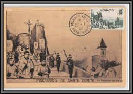 57151 N°267 Ste Dévote Procession 27/1/1944 Rond Fdc Monaco Carte Maximum (card) Tirage 250 - Cartes-Maximum (CM)