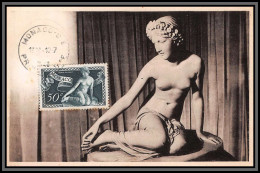 57153 N°314 Sculpteur Bosio La Nymphe De Salmacis Fdc 12/7/1948 Monaco Carte Maximum Collection Lemaire Tirage 250 - Maximumkaarten