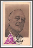 57139 N°295 Portrait Triangle Roosevelt Palais Princier 26/6/1947 Monaco Carte Maximum Collection Lemaire - Maximumkarten (MC)