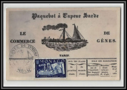 57128 N°294 Paquebot à Vapeur Sarde Journée Du Timbre 1946 Monaco Carte Maximum (card) - Cartes-Maximum (CM)