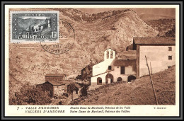 57074 N°24 Chapelle De Notre-Dame De Meritxell église Church 1937 Andorre Andorra Carte Maximum (card) édition Claverol - Maximumkaarten