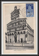 56984 N°505 Saint Michel Lucques 1947 Lucca Chiesa San Michele Italia Italie Italy Carte Maximum Barsanti Lemaire - Maximumkarten (MC)