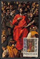 56946 Cristo Toledo 1967 Tableau (Painting) Epopeyo Nacional Paraguay Carte Maximum (card) Collection Lemaire Fdc - Religious