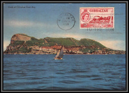 56847 N°134 Sailing In The Bay Rock Gibraltar 1959 Carte Maximum (card) Fdc édition Ruderock - Gibraltar