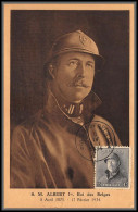 56732 N°169 Albert 1er Roi Casqué 1934 Belgique Carte Maximum (card)  - 1905-1934