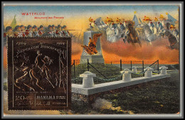 56639 N°276 A Manama 1970 Waterloo 1815 Monument Des Francais Napoléon Bonaparte OR Gold Stamps Carte Maximum (card) - Napoleon