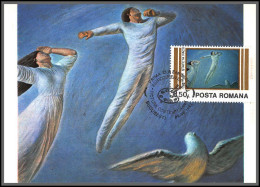 56591 N°3402 Sabin BALASA Stafeta Pacii Paix 1982 Posta Romana Roumanie Romania Tableau (Painting) Carte Maximum (card) - Sonstige & Ohne Zuordnung