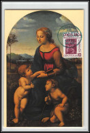 56557 N°319 Madonna La Belle Jardinière 1975 Raphael Raffaello Sanzio Costa Rica Tableau Painting Carte Maximum - Religious