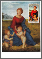 56523 Madonna In The Meadow Raphael Noel Christmas 1975 Cook Islands Tableau (Painting) Carte Maximum (card) - Religie