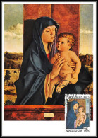 56518 Madonna & Child Giovanni Bellini Noel Christmas 1975 Antigua Tableau (Painting) Carte Maximum (card) édition Buch - Religie