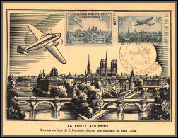 56470 PA Poste Aérienne N°8 Avion Survolant Paris 17/10/1943 C2 Cote 160 France Carte Maximum (card) édition Galiera - 1930-1939