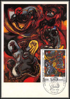 56276 N°2342 La Pythie André Masson Tableau Painting Theatre 1984 France Carte Maximum (card) Fdc édition HAZAN - 1980-1989