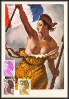 56230 N°2241/2243 Type Liberté De Delacroix 1982 France Carte Maximum (card) Fdc édition CEF - 1980-1989