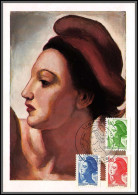 56224 N°2119/2121 Type Liberté De Delacroix 1982 France Carte Maximum (card) Fdc édition CEF - 1980-1989