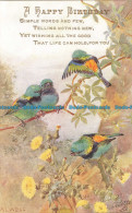R670699 A Happy Birthday. Birds And Blossoms. Tuck. Oilette. No. 3191 - Monde