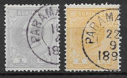 Suriname 1873-88, NVPH 1E, 2E; Kw 5.5 EUR (SN 3151) - Surinam ... - 1975