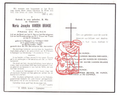 DP Maria Josepha Vanden Brande ° Eppegem Zemst 1929 † 1955 X Frans De Munck // Vervaeck De Coninck De Mayer - Images Religieuses