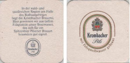 5001484 Bierdeckel Quadratisch - Krombacher - Genadelt - Beer Mats
