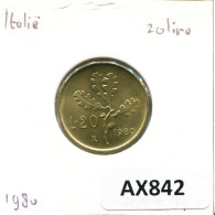 20 LIRE 1980 ITALIA ITALY Moneda #AX842.E.A - 20 Lire