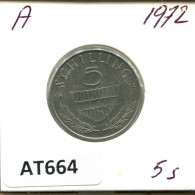 5 SCHILLING 1972 AUSTRIA Coin #AT664.U.A - Oostenrijk