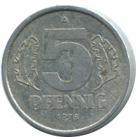 5 PFENNIG 1978 A DDR EAST ALEMANIA Moneda GERMANY #AE006.E.A - 5 Pfennig