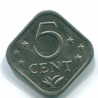 5 CENTS 1982 NETHERLANDS ANTILLES Nickel Colonial Coin #S12358.U.A - Netherlands Antilles