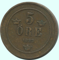 5 ORE 1882 SWEDEN Coin #AC604.2.U.A - Zweden