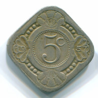 5 CENTS 1957 NETHERLANDS ANTILLES Nickel Colonial Coin #S12409.U.A - Antilles Néerlandaises