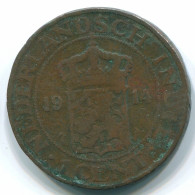 1 CENT 1914 NETHERLANDS EAST INDIES INDONESIA Copper Colonial Coin #S10082.U.A - Dutch East Indies