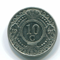 10 CENTS 1991 ANTILLAS NEERLANDESAS Nickel Colonial Moneda #S11350.E.A - Antilles Néerlandaises