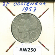 10 SCHILLING 1957 AUSTRIA Coin SILVER #AW250.U.A - Autriche