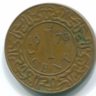 1 CENT 1970 SURINAME Netherlands Bronze Cock Colonial Coin #S10968.U.A - Surinam 1975 - ...