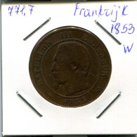 10 CENTIMES 1853 W FRANKREICH FRANCE Napoleon III Französisch Münze #AN045.D.A - 10 Centimes