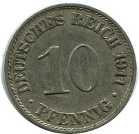 10 PFENNIG 1911 A GERMANY Coin #DB292.U.A - 10 Pfennig