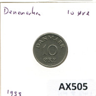 10 ORE 1955 DINAMARCA DENMARK Moneda Frederik IX #AX505.E.A - Danemark