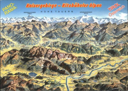 71860140 Kaisergebirge Kitzbueheler Alpen Hohe Tauern Panoramakarte Prof. Berann - Autres & Non Classés