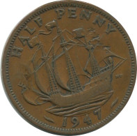 HALF PENNY 1947 UK GBAN BRETAÑA GREAT BRITAIN Moneda #AG822.1.E.A - C. 1/2 Penny
