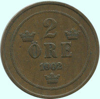 2 ORE 1902 SCHWEDEN SWEDEN Münze #AC929.2.D.A - Svezia