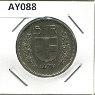 5 FRANCS 1970 SUIZA SWITZERLAND Moneda #AY088.3.E.A - Autres & Non Classés
