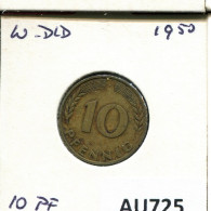10 PFENNIG 1950 F BRD ALEMANIA Moneda GERMANY #AU725.E.A - 10 Pfennig