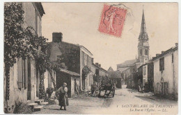 Vendée /Saint Hilaire De Talmont, Rue Et église, Animée - Autres & Non Classés