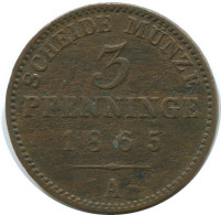 PRUSSIE RUSSIA 3 PFENNIG 1865 A Hannover German States #DE10567.13.F.A - Andere & Zonder Classificatie