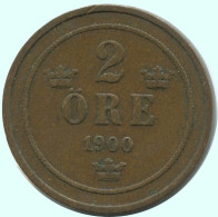 2 ORE 1900 SWEDEN Coin #AC903.2.U.A - Suède
