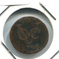 1746 HOLLAND VOC DUIT NEERLANDÉS NETHERLANDS Colonial Moneda #VOC1851.10.E.A - Nederlands-Indië