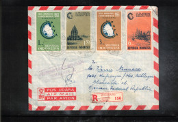 Indonesia 1963 Interesting Airmail Registered Letter - Indonésie