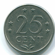 25 CENTS 1970 NETHERLANDS ANTILLES Nickel Colonial Coin #S11418.U.A - Antille Olandesi
