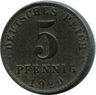 5 PFENNIG 1920 A ALLEMAGNE Pièce GERMANY #DB864.F.A - 5 Rentenpfennig & 5 Reichspfennig