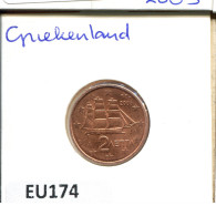 2 EURO CENTS 2005 GREECE Coin #EU174.U.A - Grecia