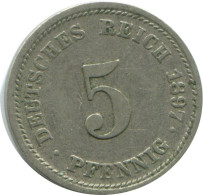 5 PFENNIG 1897 D ALLEMAGNE Pièce GERMANY #AE688.F.A - 5 Pfennig