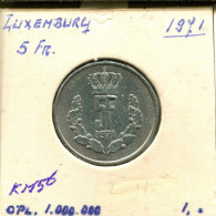 5 FRANCS 1971 LUXEMBURGO LUXEMBOURG Moneda #AT229.E.A - Luxemburg